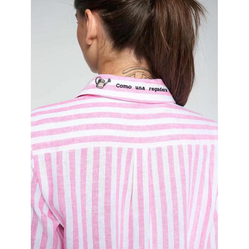 Vilagallo Pink Stripe Shirt With Detail